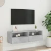 vidaXL Meuble TV mural gris béton 100x30x30 cm bois d'ingénierie 836888