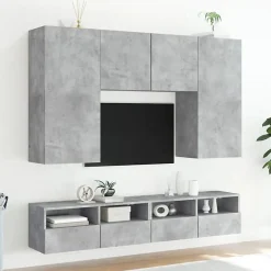vidaXL Meuble TV mural gris béton 100x30x30 cm bois d'ingénierie 836888