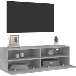 vidaXL Meuble TV mural gris béton 100x30x30 cm bois d'ingénierie 836888