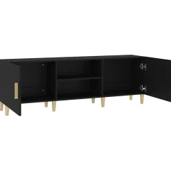 vidaXL Meuble TV Noir 150x30x50 cm Bois d'ingénierie 812619