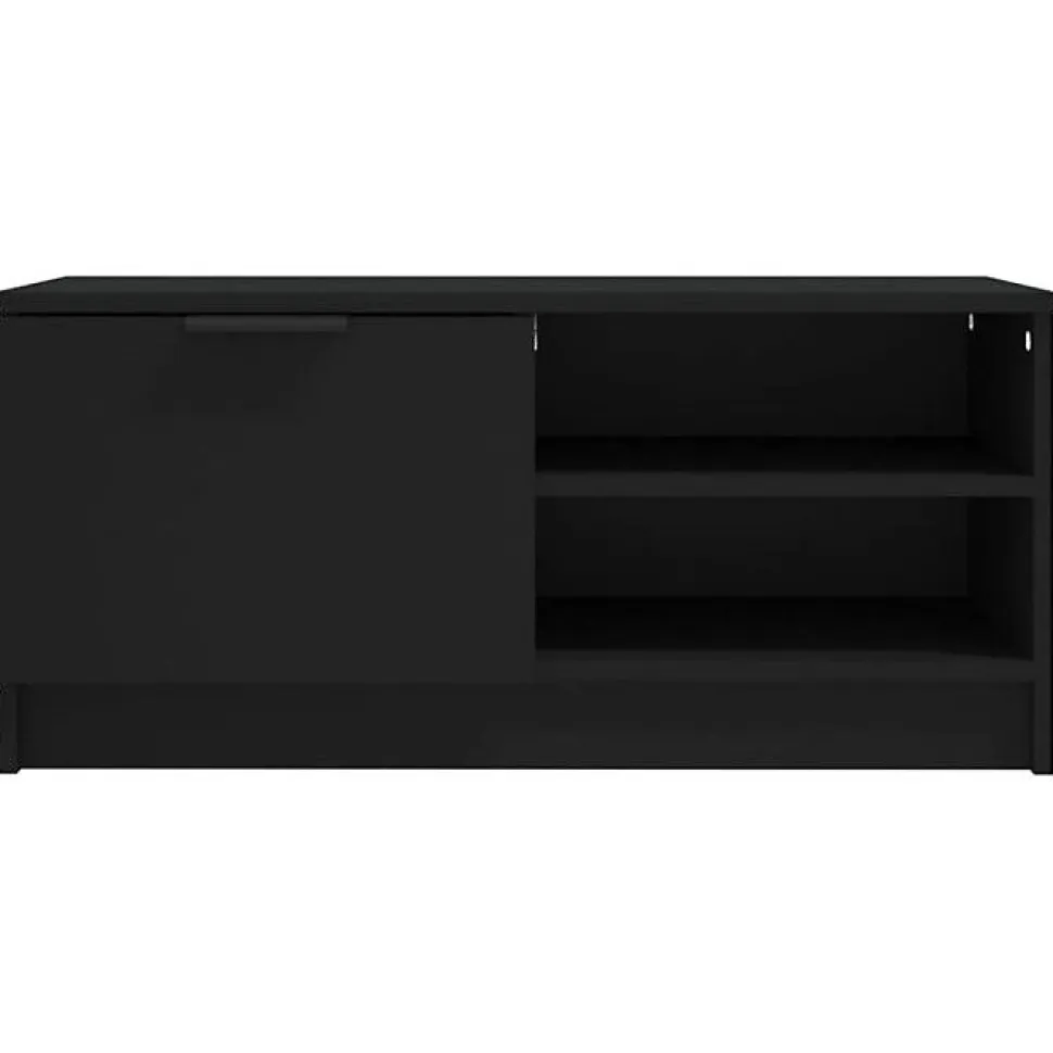 vidaXL Meuble TV Noir 80x35x36,5 cm Bois d'ingénierie 811468
