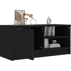 vidaXL Meuble TV Noir 80x35x36,5 cm Bois d'ingénierie 811468