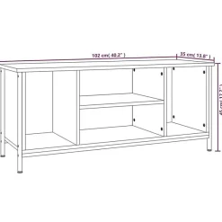vidaXL Meuble TV sonoma gris 102x35x45 cm bois d'ingénierie 826288