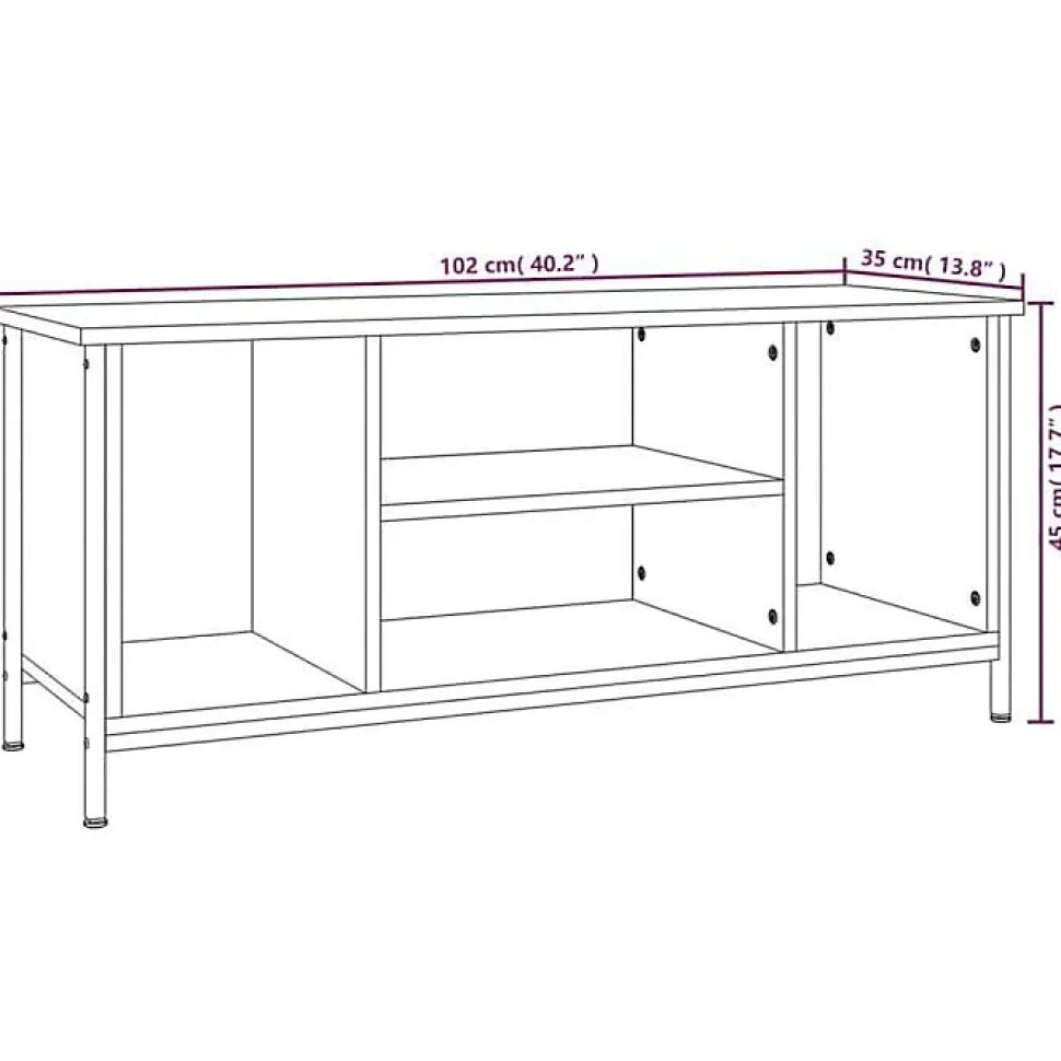 vidaXL Meuble TV sonoma gris 102x35x45 cm bois d'ingénierie 826288