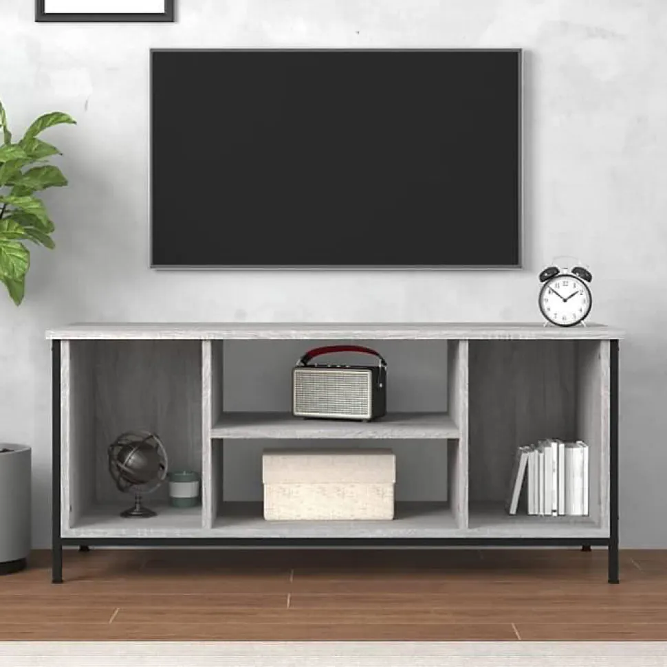 vidaXL Meuble TV sonoma gris 102x35x45 cm bois d'ingénierie 826288