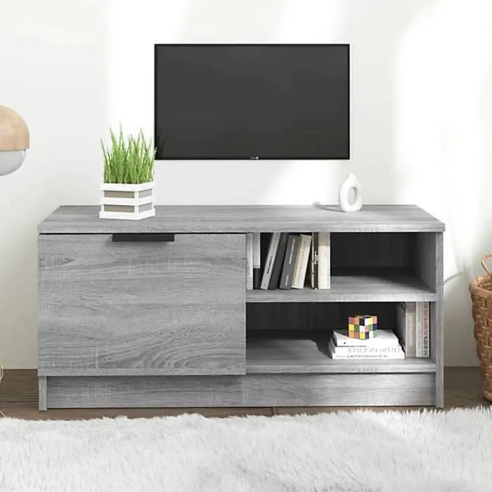vidaXL Meuble TV Sonoma gris 80x35x36,5 cm Bois d'ingénierie 817119