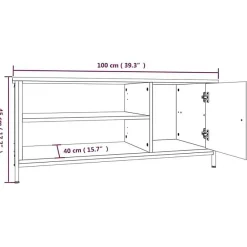 vidaXL Meuble TV sonoma gris 100x40x45 cm bois d'ingénierie 826303