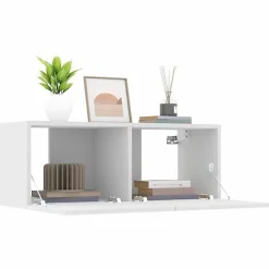 vidaXL Meubles TV 2 pcs Blanc 80x30x30 cm Bois d'ingénierie 804535