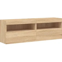 vidaXL Meubles TV Muraux Lumières LED 2 pcs, Armoires de Télévision Suspendues avec Rangement, Meubles Télé Flottants Salon, 83718
