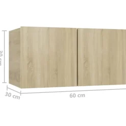 vidaXL Meubles TV suspendus 3 pcs Chêne sonoma 60x30x30 cm