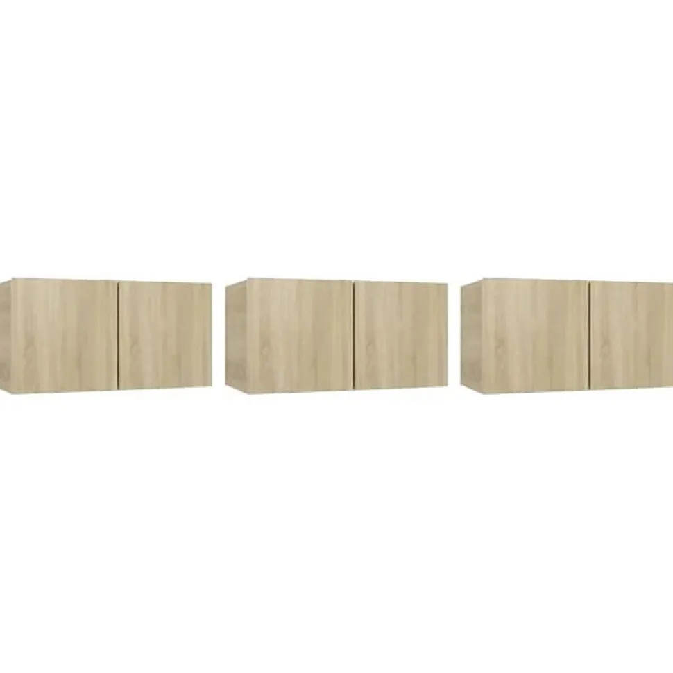 vidaXL Meubles TV suspendus 3 pcs Chêne sonoma 60x30x30 cm