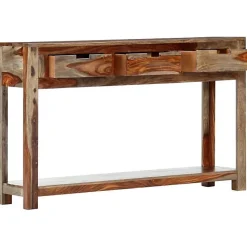vidaXL Table console avec 3 tiroirs 120x30x75 cm Bois massif 247753