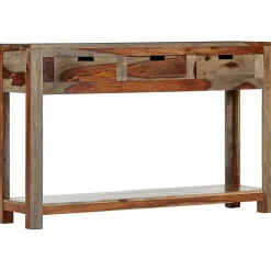 vidaXL Table console avec 3 tiroirs 120x30x75 cm Bois massif 247753