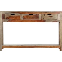 vidaXL Table console avec 3 tiroirs 120x30x75 cm Bois massif 247753