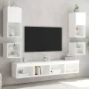 vidaXL Table de Chevet Murale avec Lumières LED, Armoire de Lit Murale avec Rangement, Table de Nuit Suspendue Chambre à 837113
