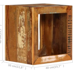 vidaXL Tabouret 40x30x40 cm Bois de récupération solide