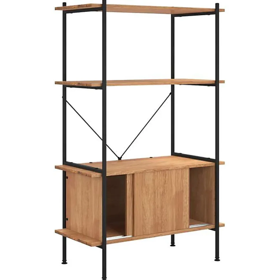 VidaXL étagère à 4 niveaux armoire 80x40x130cm Acier bois d'ingénierie 336353