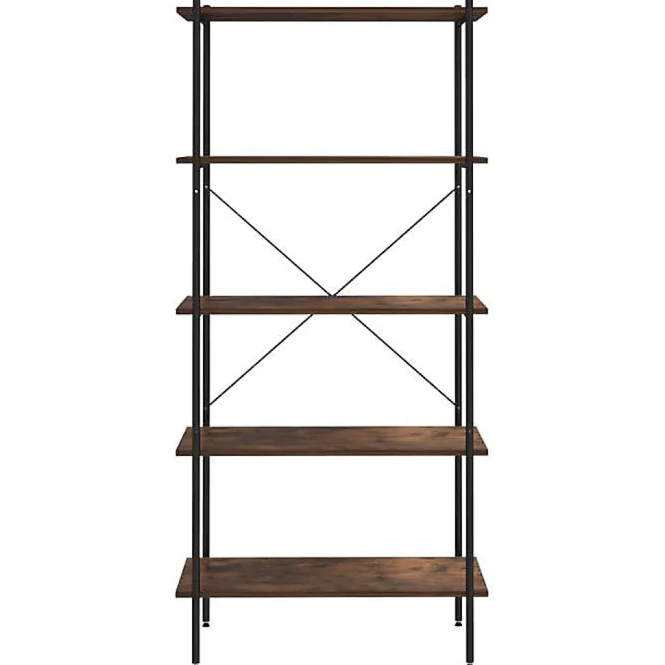 VidaXL étagère à 5 niveaux noir et naturel 80x40x163 cm 336349