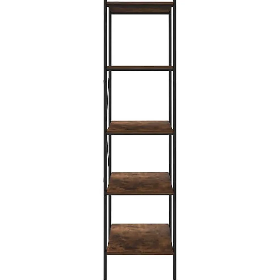VidaXL étagère à 5 niveaux noir et naturel 80x40x163 cm 336349