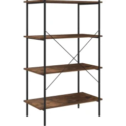 VidaXL étagère à 4 niveaux noir et naturel 80x40x130 cm 336345