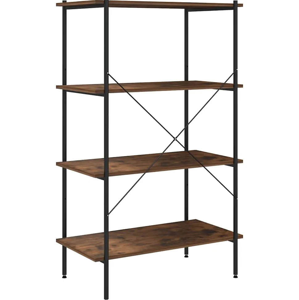 VidaXL étagère à 4 niveaux noir et naturel 80x40x130 cm 336345