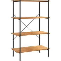 VidaXL étagère à 4 niveaux Noir et chêne 80x40x130 cm 336344