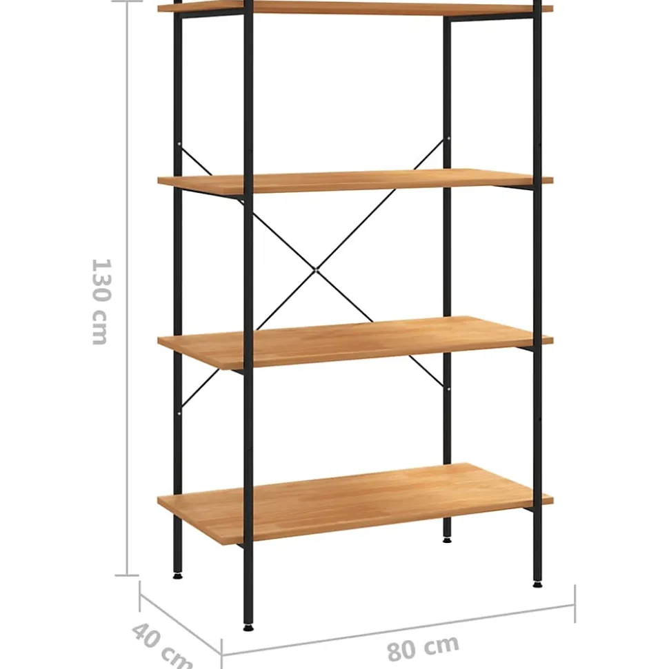 VidaXL étagère à 4 niveaux Noir et chêne 80x40x130 cm 336344