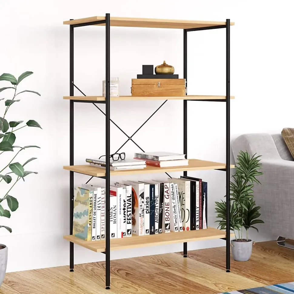 VidaXL étagère à 4 niveaux Noir et chêne 80x40x130 cm 336344