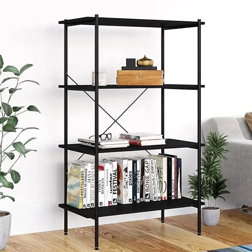 VidaXL étagère à 4 niveaux Noir 80x40x130 cm 336343