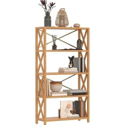 VidaXL étagère à 5 niveaux 80x30x146 cm bois de chêne massif 353812