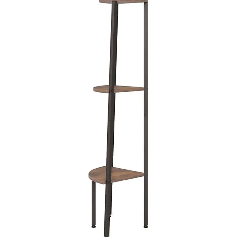 VidaXL étagère d'angle 3 niveaux Marron foncé et noir 45,5x31,5x120 cm 336389
