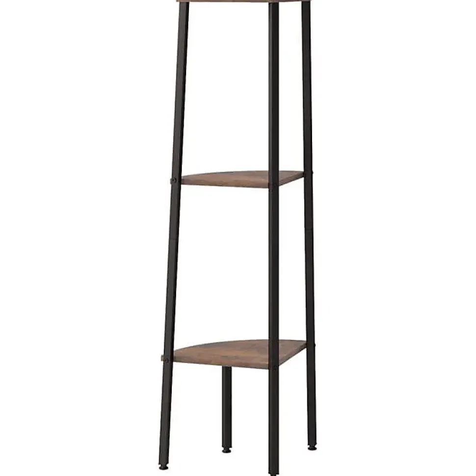 VidaXL étagère d'angle 3 niveaux Marron foncé et noir 45,5x31,5x120 cm 336389