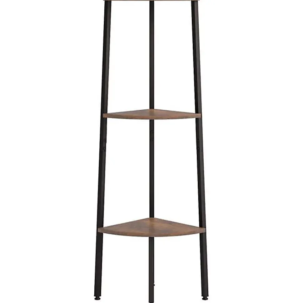 VidaXL étagère d'angle 3 niveaux Marron foncé et noir 45,5x31,5x120 cm 336389