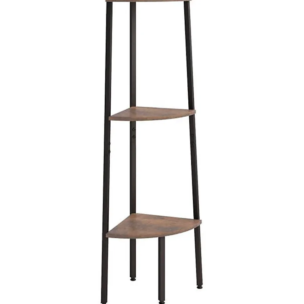 VidaXL étagère d'angle 3 niveaux Marron foncé et noir 45,5x31,5x120 cm 336389