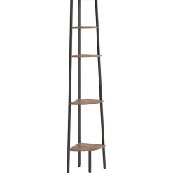 VidaXL étagère d'angle 5 niveaux Marron foncé et noir 45,5x31,5x180 cm 336395