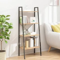 vidaXL étagère sur pied 4 niveaux Marron clair et noir 56x35x140 cm 336364
