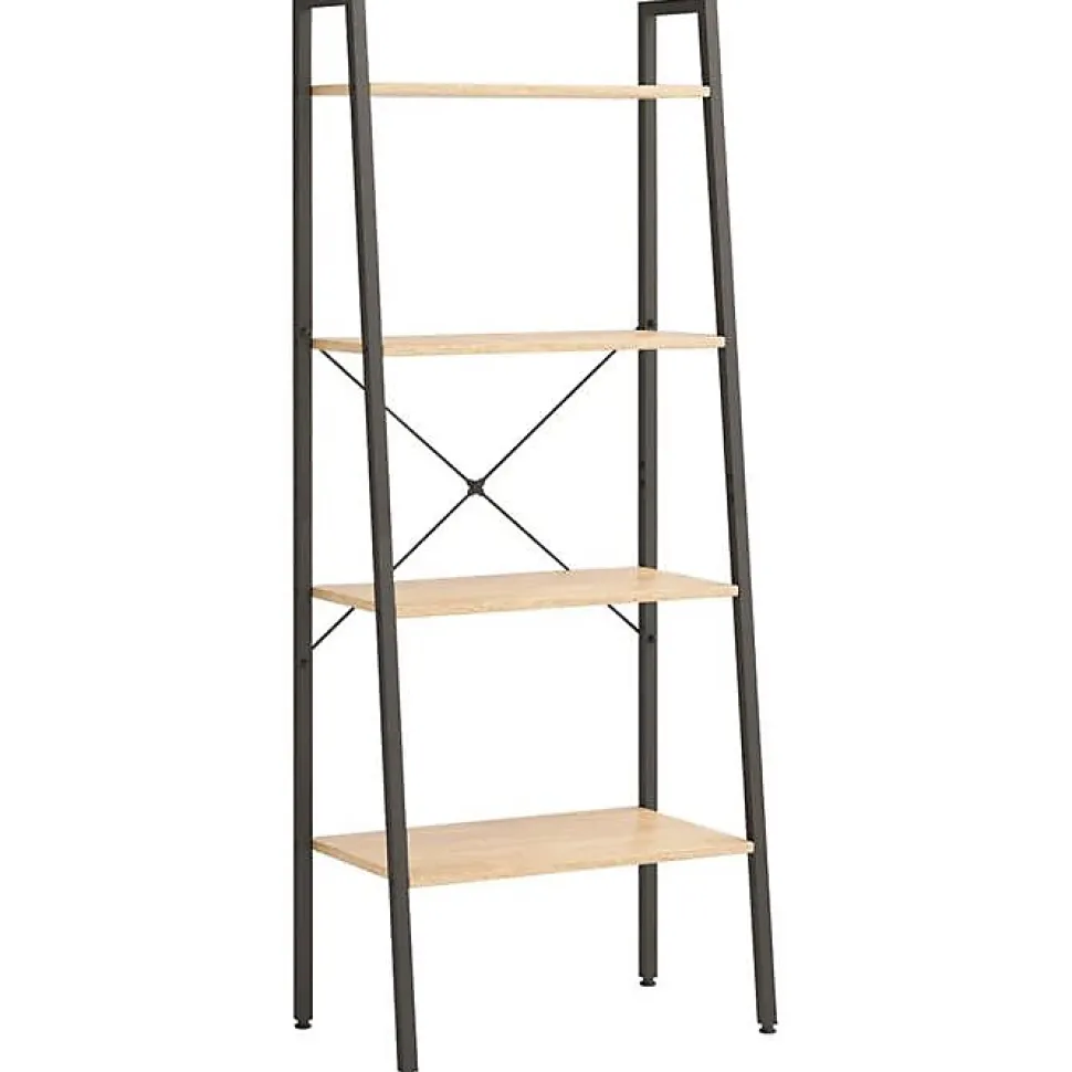 vidaXL étagère sur pied 4 niveaux Marron clair et noir 56x35x140 cm 336364