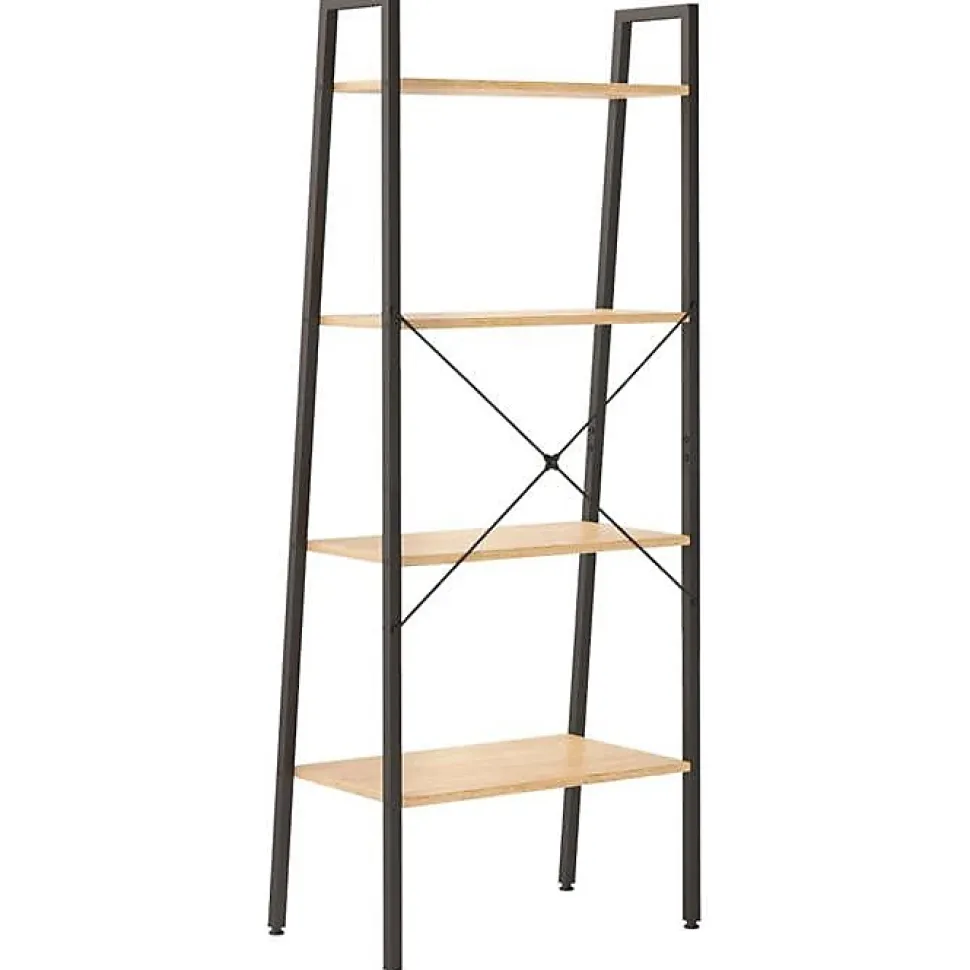vidaXL étagère sur pied 4 niveaux Marron clair et noir 56x35x140 cm 336364