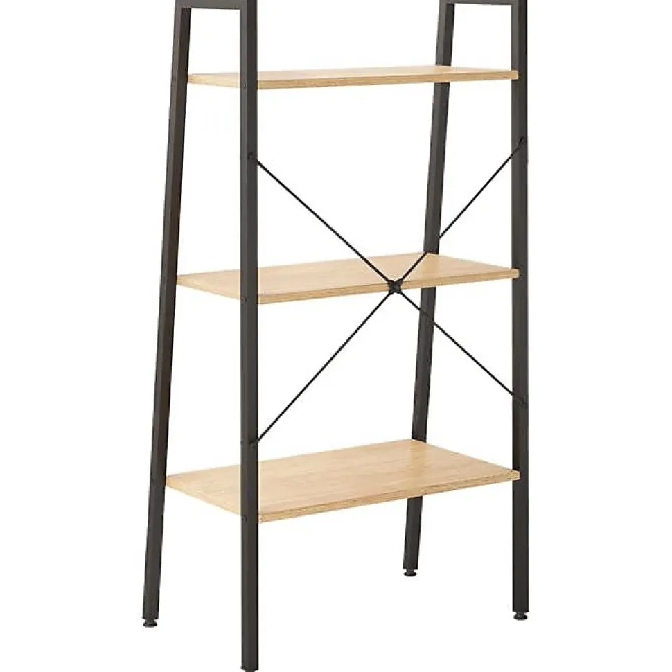 vidaXL étagère sur pied 3 niveaux Marron clair et noir 56x35x108 cm 336361