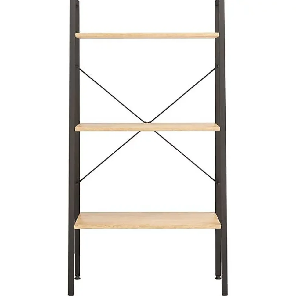 vidaXL étagère sur pied 3 niveaux Marron clair et noir 56x35x108 cm 336361