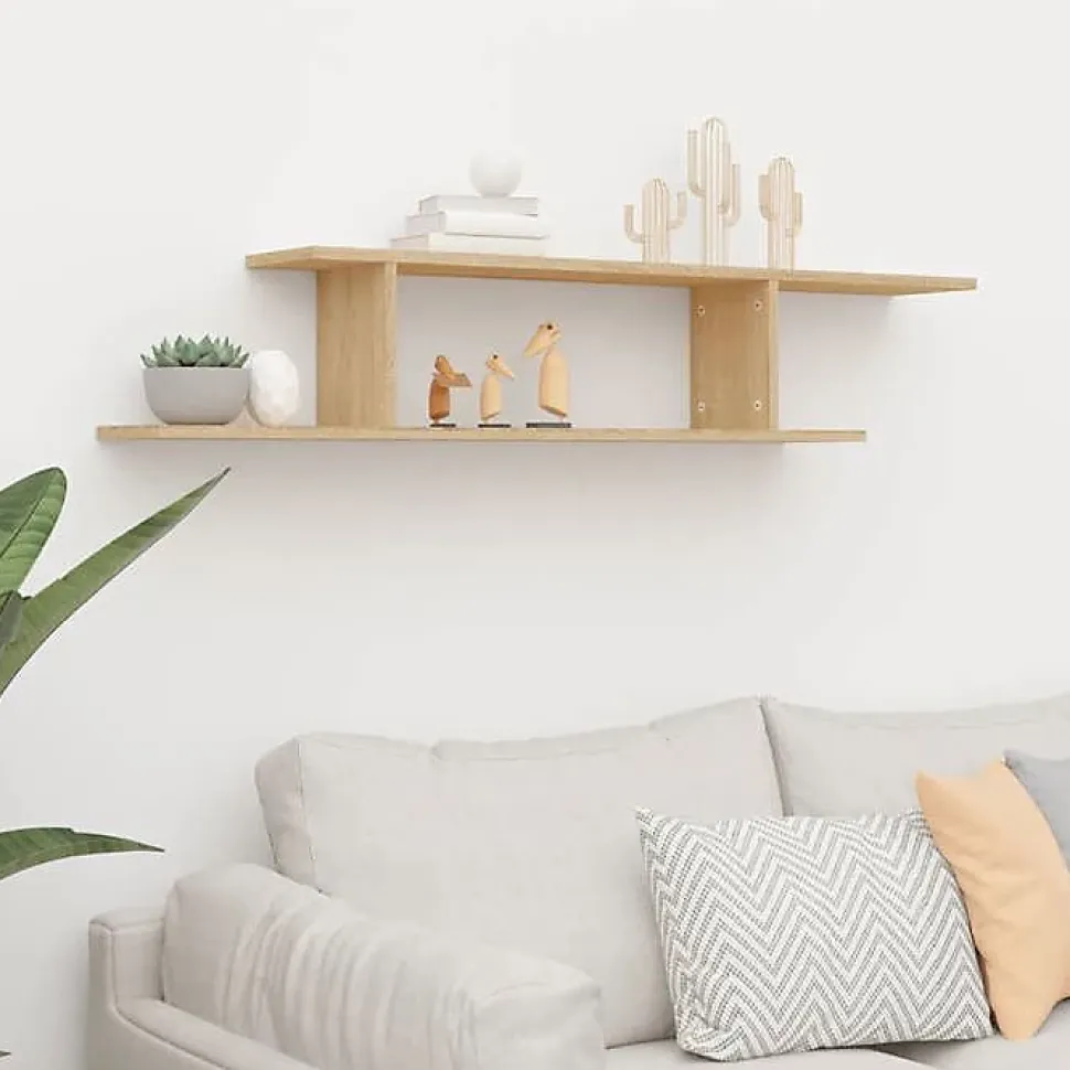 vidaXL Étagère TV murale Chêne Sonoma 125x18x23 cm Aggloméré