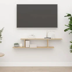 vidaXL Étagère TV murale Chêne Sonoma 125x18x23 cm Aggloméré