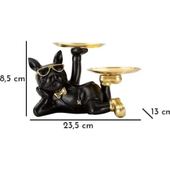 Vide poche en polyrésine 2 plateaux Bouledogue