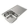 Évier compact de cuisine 1 cuve et 1 égouttoir en acier inoxydable Jabiri