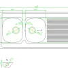 Évier de cuisine à poser 2 bacs Mayr acier inoxydable satiné avec égouttoir