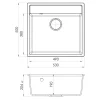 Évier de cuisine en composite de quartz noir 1 bac à encastrer GoodHome Hirase