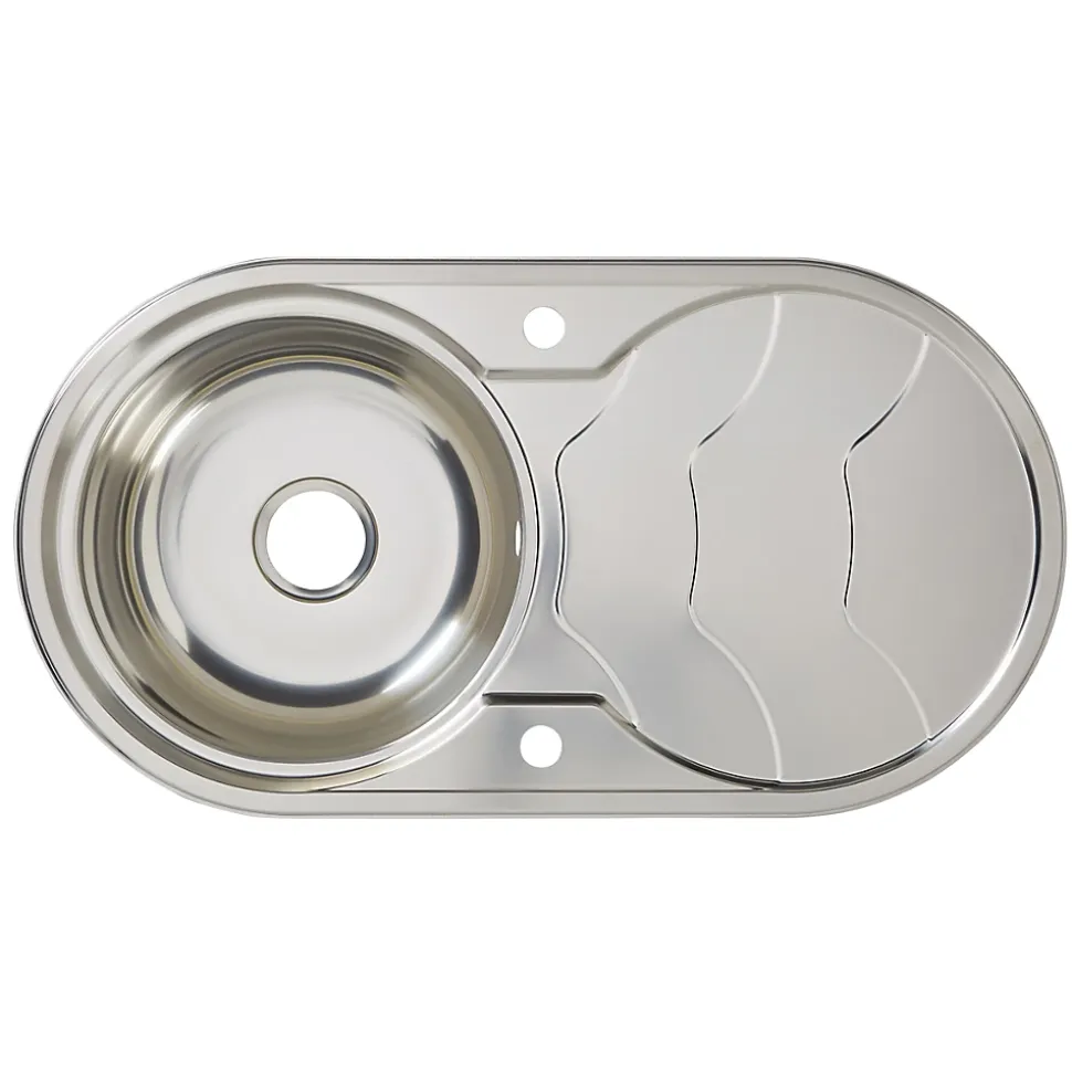 Évier en inox 1 bac à encastrer et égouttoir Cooke & Lewis Jemison