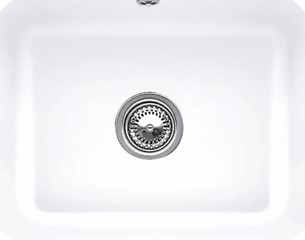 Évier sous-plan en céramique 1 cuve à encastrer Villeroy & Boch Cisterna blanc brillant