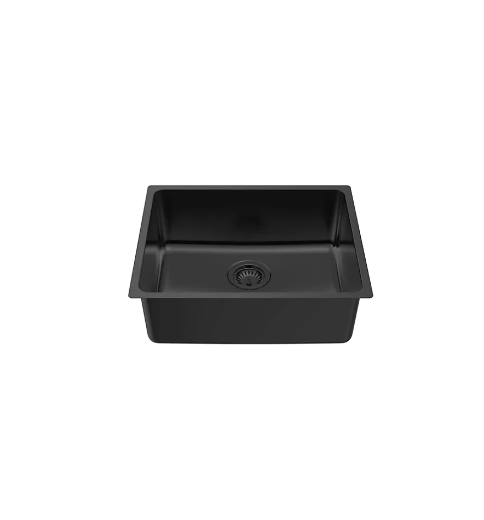 Évier sous-plan en inox finition noir mat 1 bac à encastrer Essebagno Inoxa 54