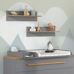 Vitalispa Étagère murale pour chambre denfant Gris 70x20cm